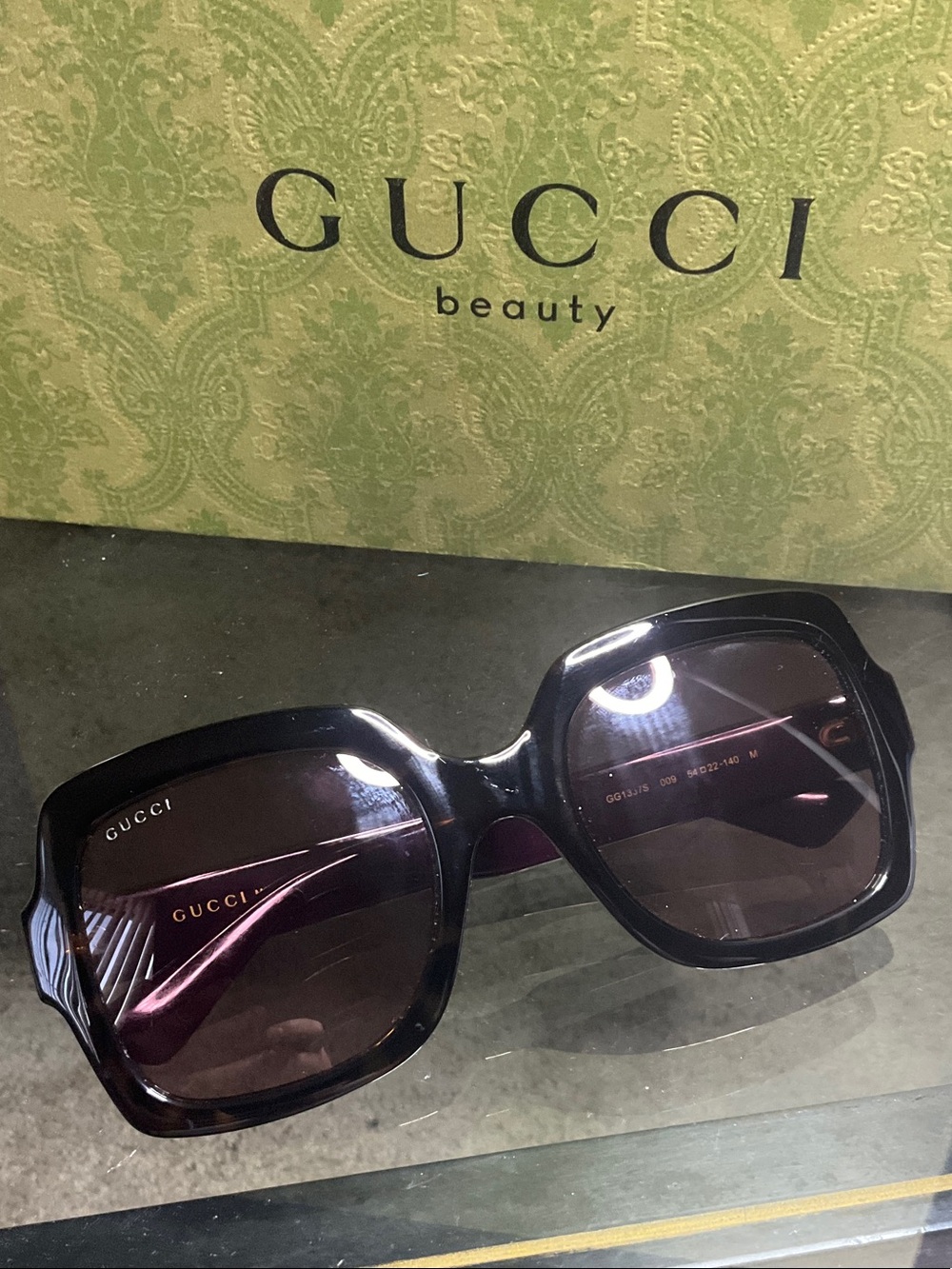 Gucci Tortoiseshell Square Sunglasses with Brown Lenses - Picture 5 of 10